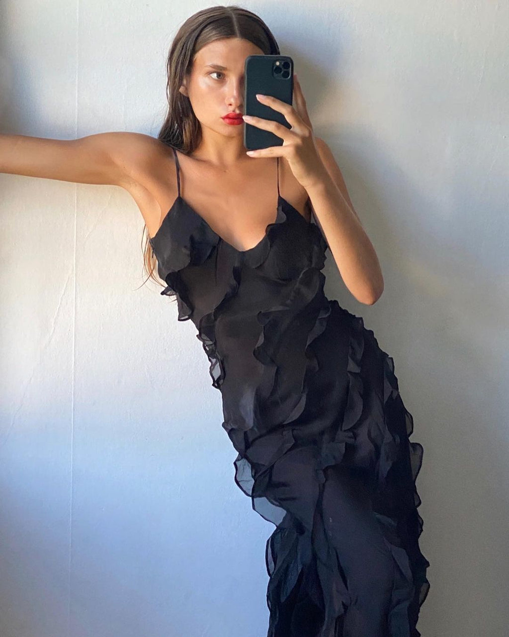 Zara - Robe longue à volants
