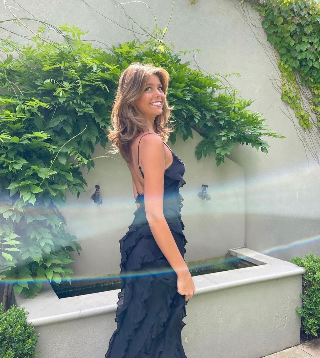 Zara - Robe longue à volants