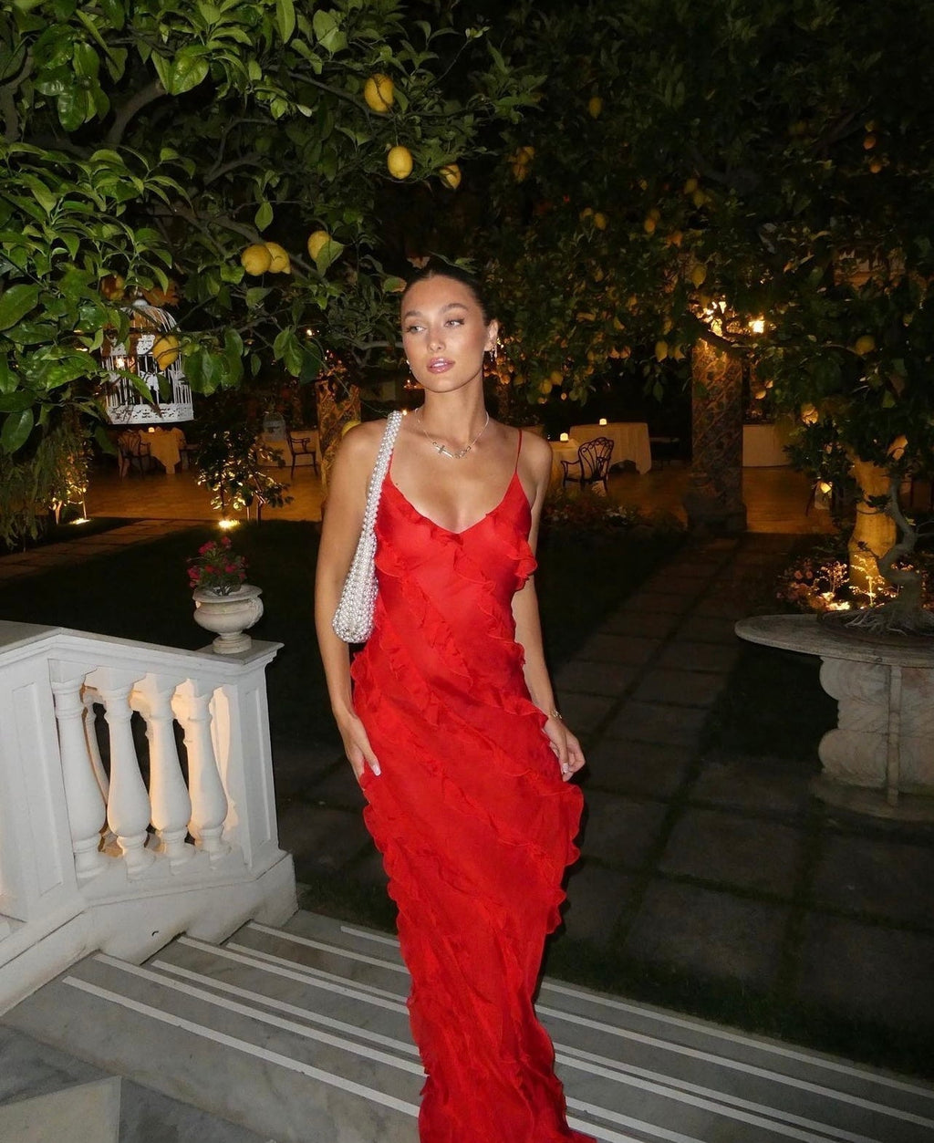 Zara - Robe longue à volants