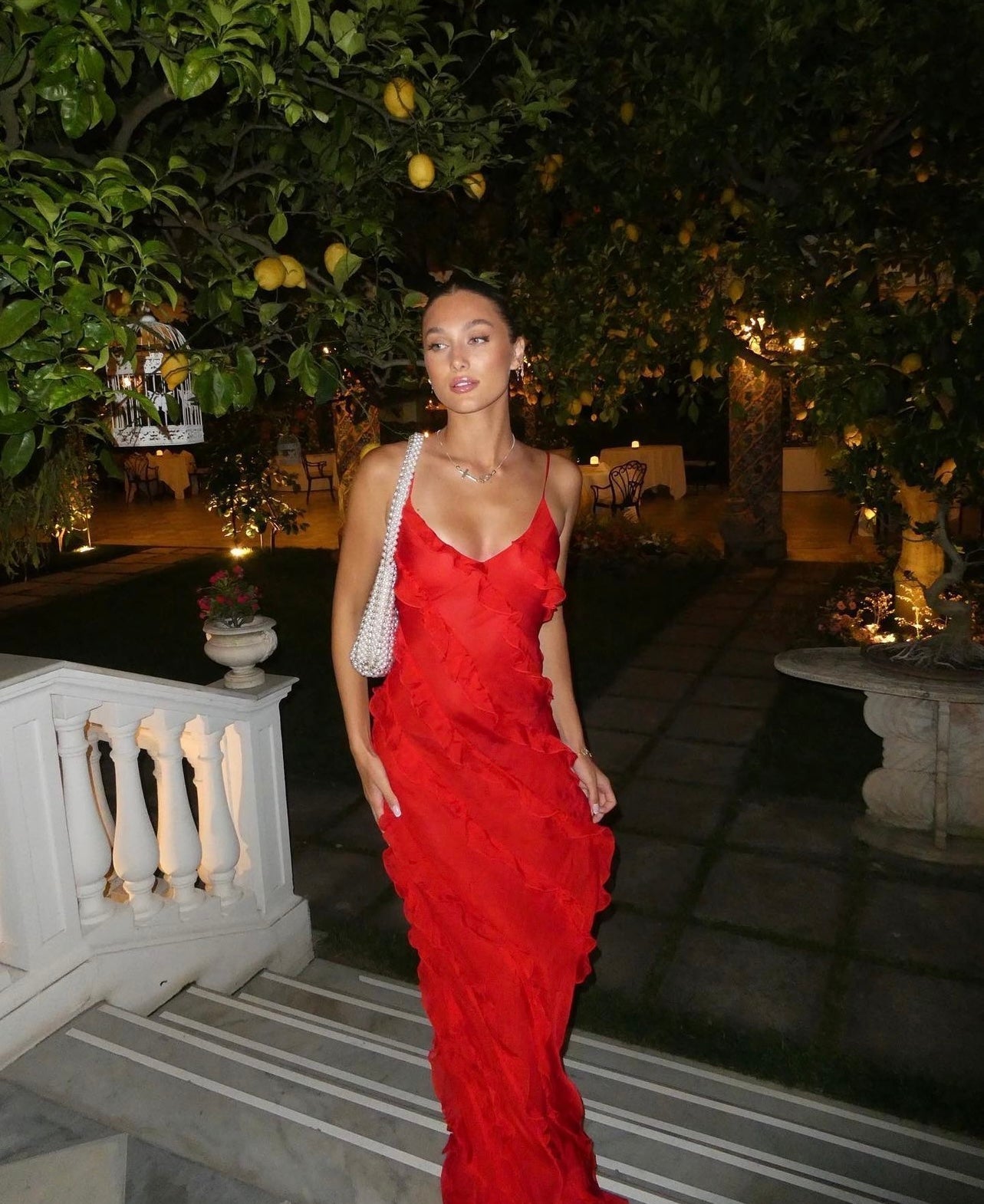 Zara - Robe longue à volants