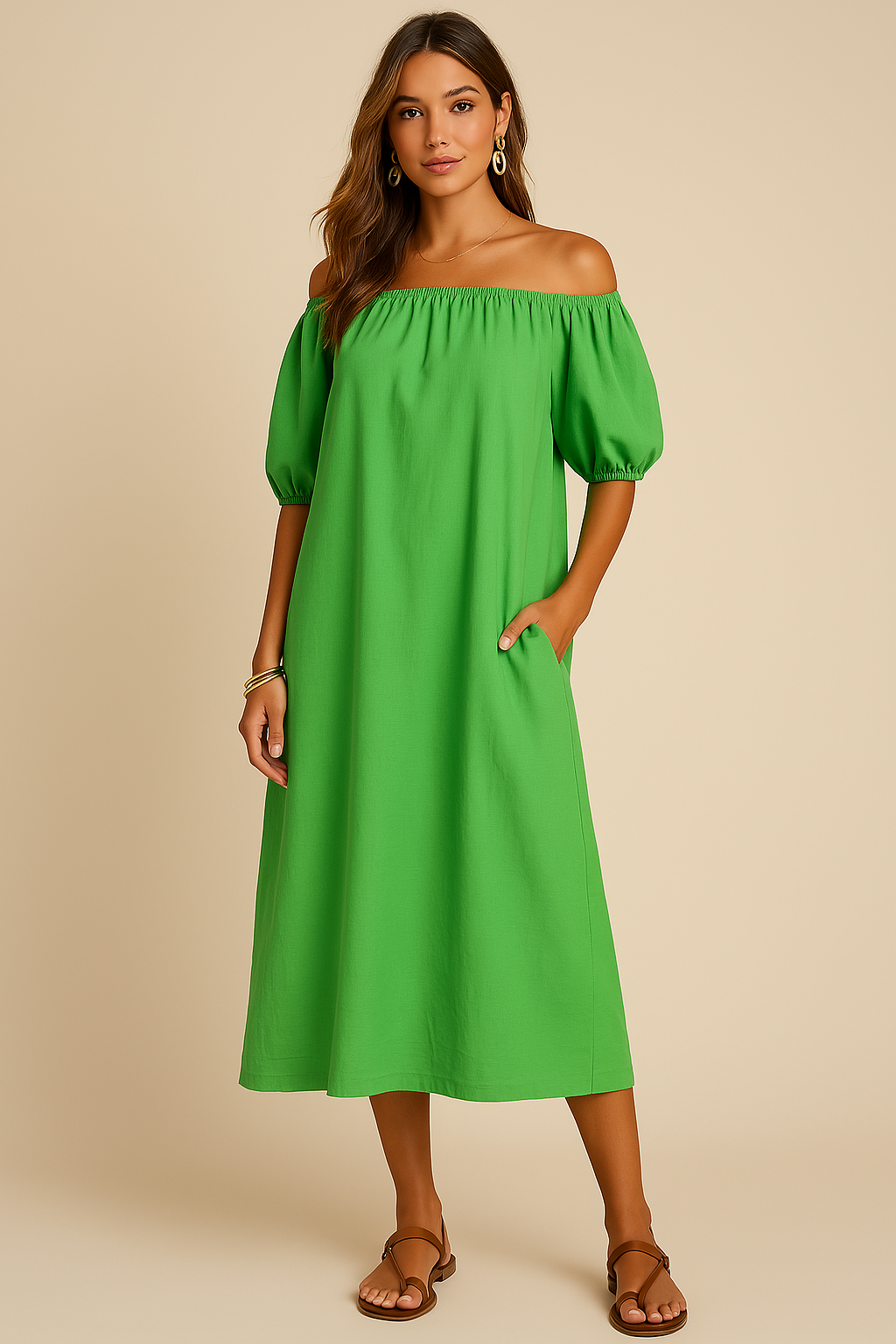 Robe d'été à épaules dénudées lsla
