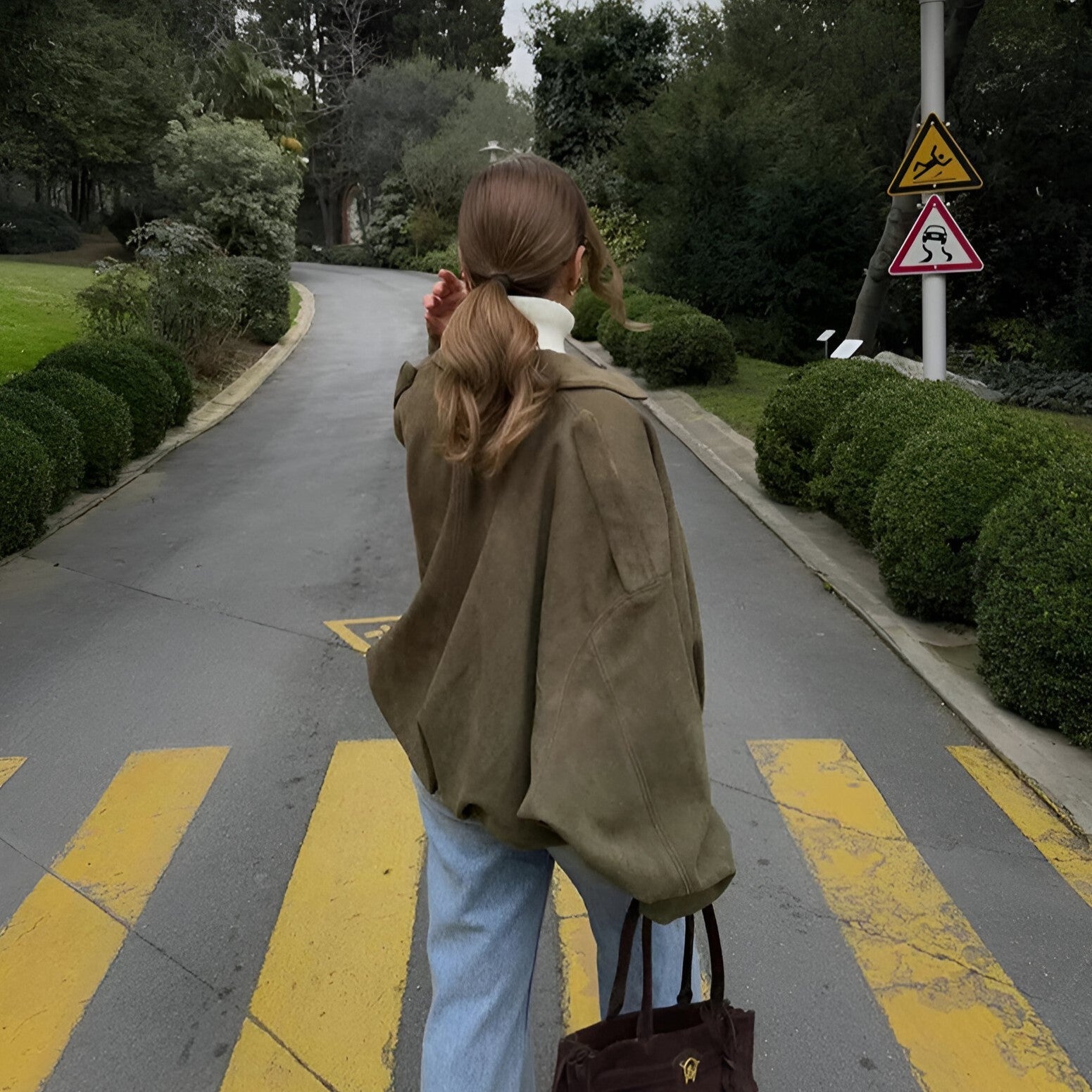 Veste en suède oversize pour femmes 