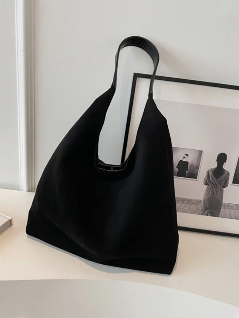 Sac bandoulière en suède pour femme – grand sac hobo doux pour un usage quotidien