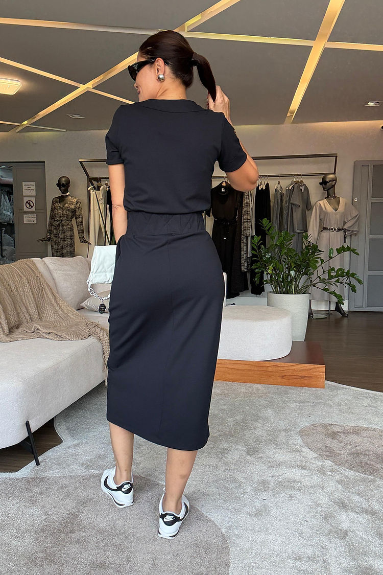 Jacqueline™ | Ensemble élégant avec haut et jupe à col en V