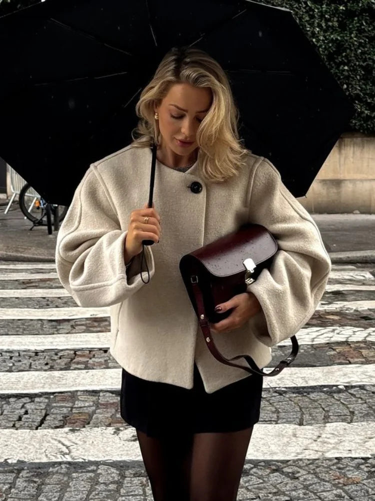 Blazer en laine élégant avec bouton