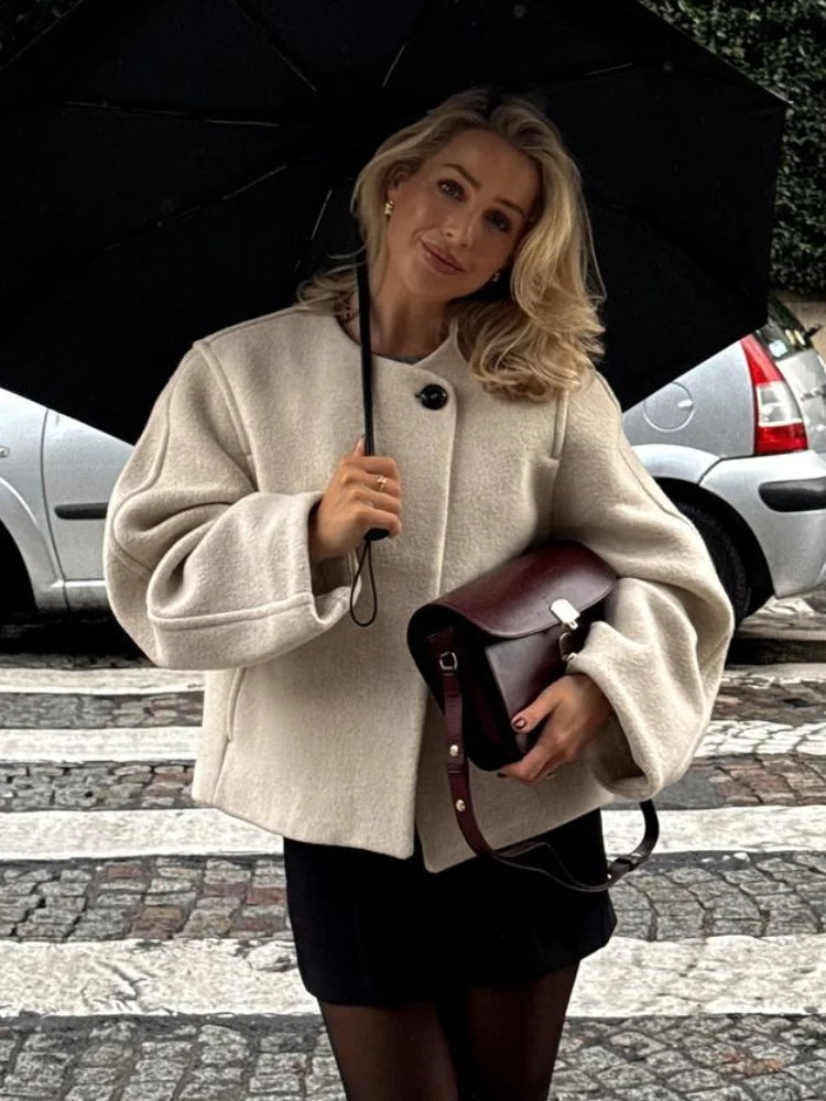 Blazer en laine élégant avec bouton